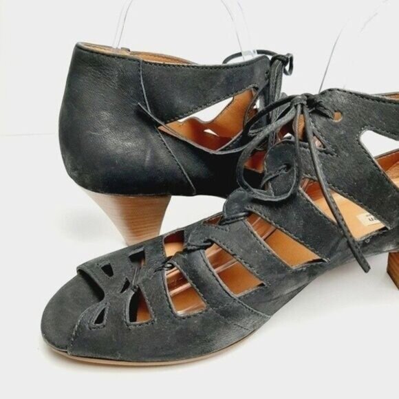PAUL GREEN Prague Handmade Gladiator Cut Out Lace-up Suede Heels Sz 8 - Picture 11 of 15